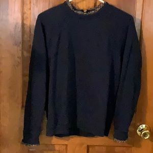 J. Crew Navy Ruffle Sweatshirt Medium M